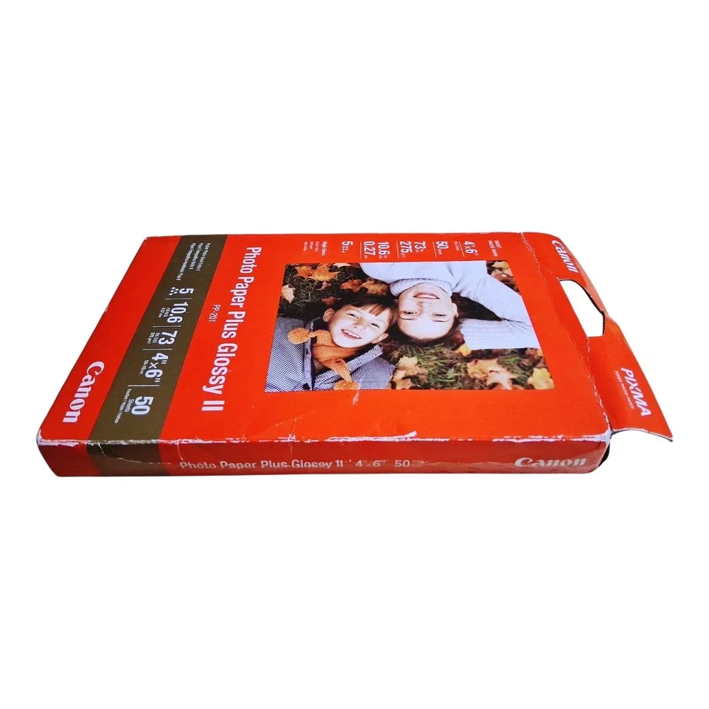Canon Photo Paper Plus Glossy II 4x6 50 Sheets PP-201 High Gloss Photo Paper
